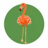 Цветной пример раскраски фламинго прямо