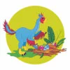 Цветной пример раскраски гигантораптор динозавр