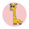 Цветной пример раскраски giraffe melman банбан жираф мелман