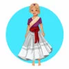 Цветной пример раскраски индийский национальный костюм женский