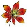 Цветной пример раскраски каштановый листок