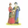 Цветной пример раскраски казахский национальный костюм