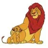 Цветной пример раскраски король лев муфаса и симба