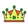 Цветной пример раскраски корона короля