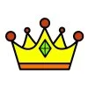 Цветной пример раскраски корона принцессы с бриллиантами