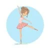 Цветной пример раскраски красивый танец балерины