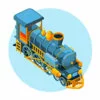 Цветной пример раскраски локомотив паровоза