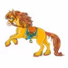 Цветной пример раскраски лошадь скакун для принцессы