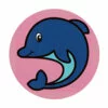 Цветной пример раскраски маленький дельфин