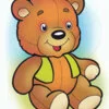 Цветной пример раскраски медведь плюшевый
