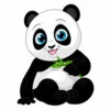Цветной пример раскраски милашка панда