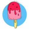 Цветной пример раскраски мороженое на палочке с посыпкой