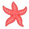 Цветной пример раскраски морская звезда в океане