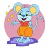 Цветной пример раскраски мышка в штанишках