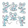 Цветной пример раскраски набор мышки