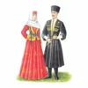 Цветной пример раскраски национальный костюм азербайджан