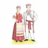 Цветной пример раскраски национальный костюм белорусский