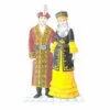 Цветной пример раскраски национальный костюм киркизы