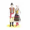 Цветной пример раскраски национальный костюм молдаване