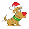 Цветной пример раскраски новогодний пес