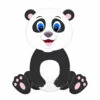 Цветной пример раскраски панда малыш