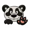 Цветной пример раскраски панда машет