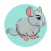 Цветной пример раскраски полевая маленькая мышь