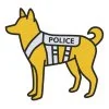 Цветной пример раскраски полицейская служебная собака