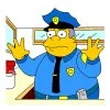 Цветной пример раскраски полицейский герой симпсоны