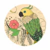 Цветной пример раскраски попугай на цветущей ветке