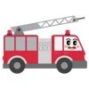 Цветной пример раскраски рисованная пожарная машина