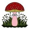 Цветной пример раскраски рисунок гриба