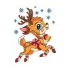 Цветной пример раскраски рождественский новогодний олень