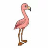 Цветной пример раскраски серьезный фламинго