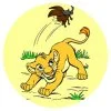 Цветной пример раскраски симба убегает от жука король лев