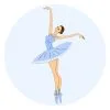 Цветной пример раскраски стройная высокая балерина