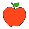 Цветной пример раскраски свежее яблочко
