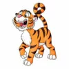 Цветной пример раскраски тигр рычит