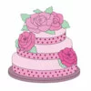 Цветной пример раскраски торт с розами
