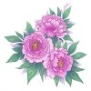 Цветной пример раскраски три бутона роз