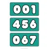 Цветной пример раскраски три карточки номер 001, 456, 067