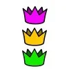Цветной пример раскраски три короны
