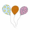 Цветной пример раскраски три разных воздушных шарика