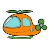 Цветной пример раскраски вертолет простой