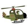 Цветной пример раскраски военный вертолет с пилотом