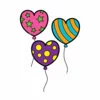 Цветной пример раскраски воздушные шарики сердечки
