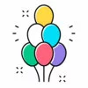 Цветной пример раскраски воздушные шары 6 штук