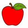 Цветной пример раскраски яблоко красивое