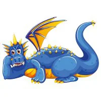 Цветной вариант раскраски опасный дракон