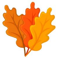 Цветной пример раскраски дубовые листья осень